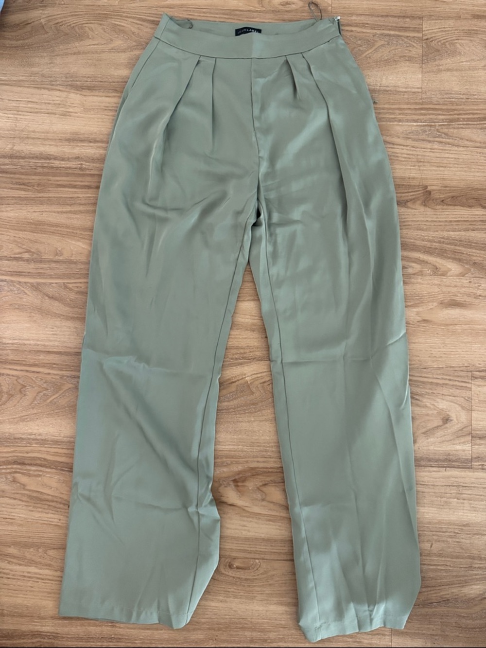 JLUXLABEL Pleated Straight-Leg Pants - Sage Green